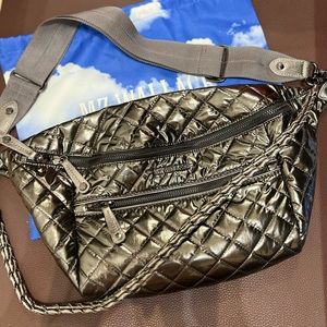 MZ Wallace Large Crossbody Sling, Anthracite Metallic/ Gunmetal